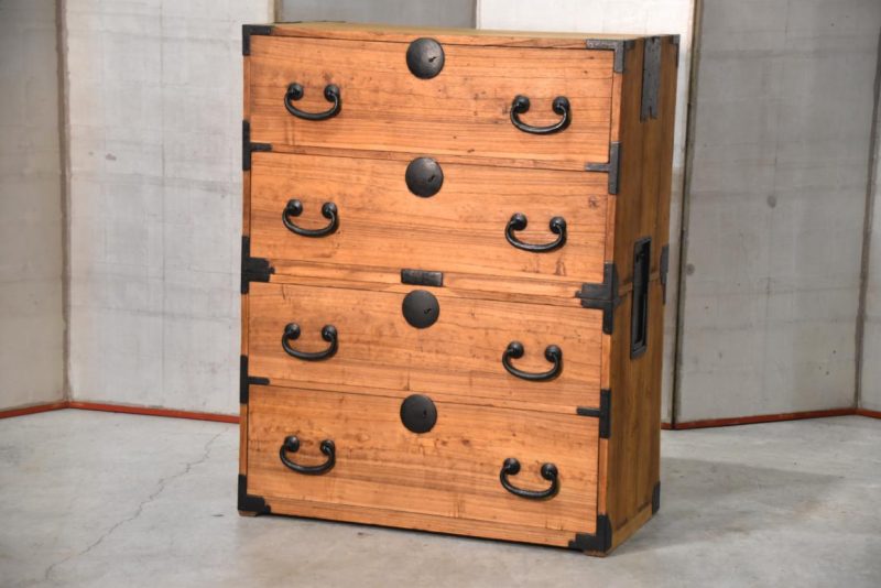 Antique 4 Drawer Clothing Chest (2 Sections) Width850mm - Image 2
