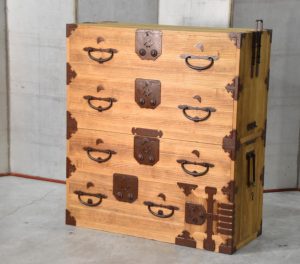 Japanese Antique Nihonmatsu Clothing Chest Width:1100mm