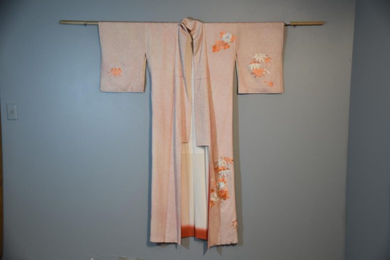 Vintage Silk Shibori Kimono with Embroidery - Image 3