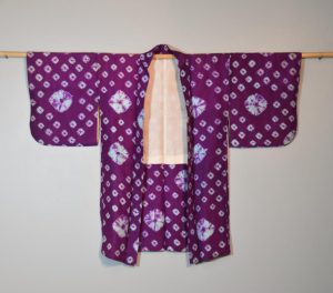 Purple Shibori Silk Haori Jacket