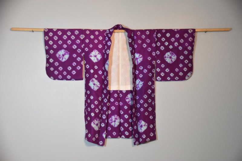 Purple Shibori Silk Haori Jacket