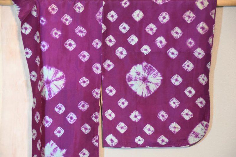 Purple Shibori Silk Haori Jacket - Image 5