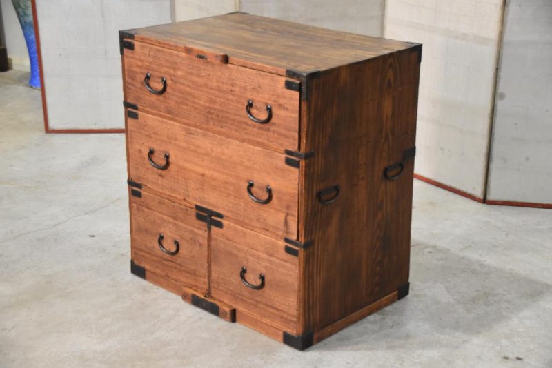 Antique 4 Drawer Chest Width:750mm - Image 8
