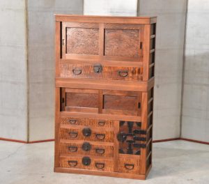 Antique Burl Mulberry Merchant Chest 2 sections Width:800mm