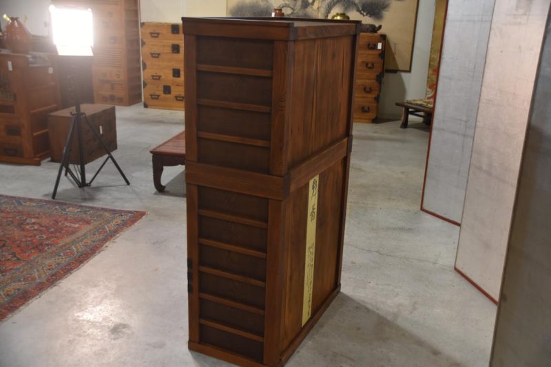 Antique Burl Mulberry Merchant Chest 2 sections Width:800mm - Image 6