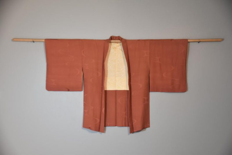Wave Pattern Silk Vintage Jacquard Haori Jacket
