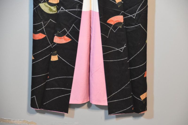 Silk Jacquard Kimono with fan designs - Image 4