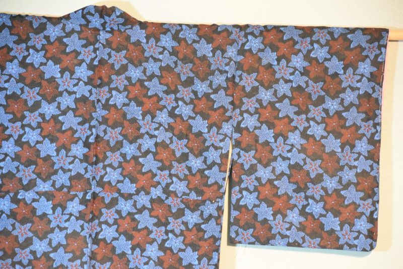 Soft Silk Kimono with Maple leaf design