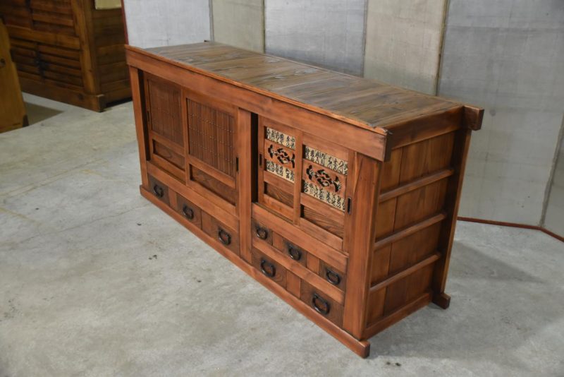 Japanese Antique Mizuya Dansu Sideboard Width:1800mm - Image 8