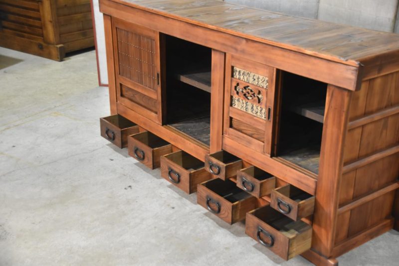 Japanese Antique Mizuya Dansu Sideboard Width:1800mm - Image 4