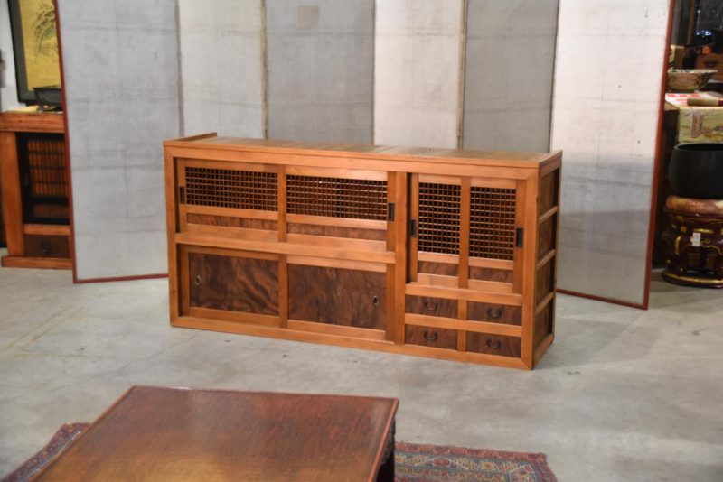 Antique Gifu Region Kitchen Chest Sideboard Width:1755mm.