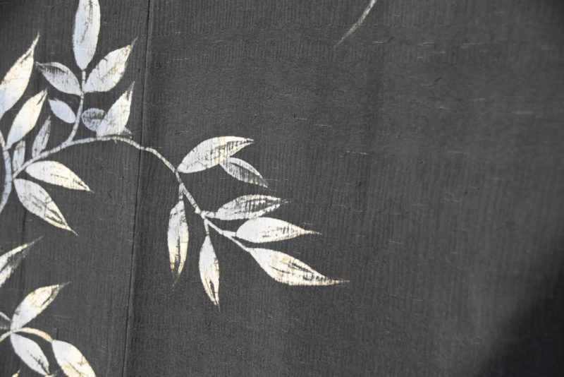 Vintage Black Silk Haori Jacket - Image 3