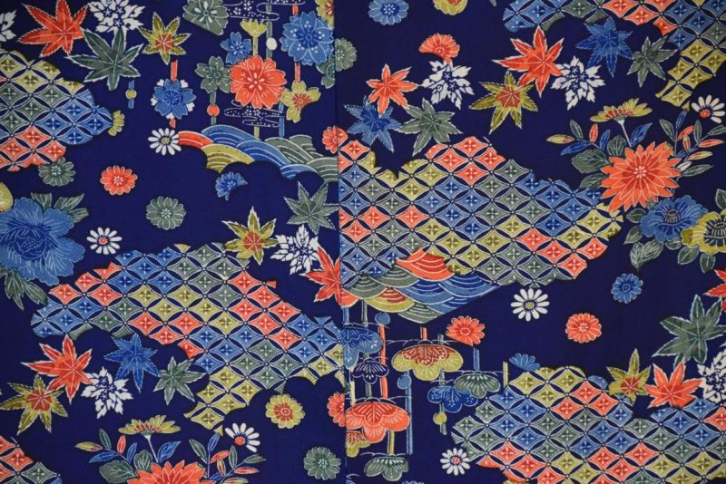 Blue Silk Vintage Kimono - Image 2