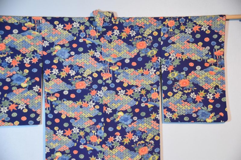 Blue Silk Vintage Kimono - Image 5