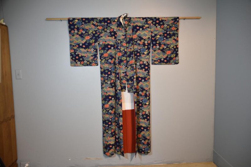 Blue Silk Vintage Kimono - Image 3