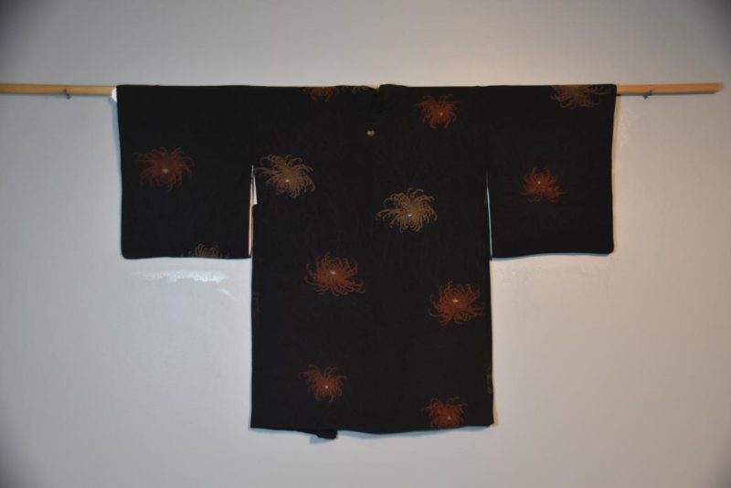 Soft Silk Haori with Lacquer Thread Chrysanthemums