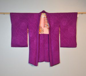Vintage Purple Jacquard Haori Jacket