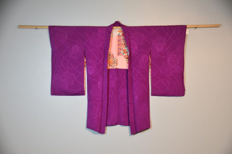 Vintage Purple Jacquard Haori Jacket