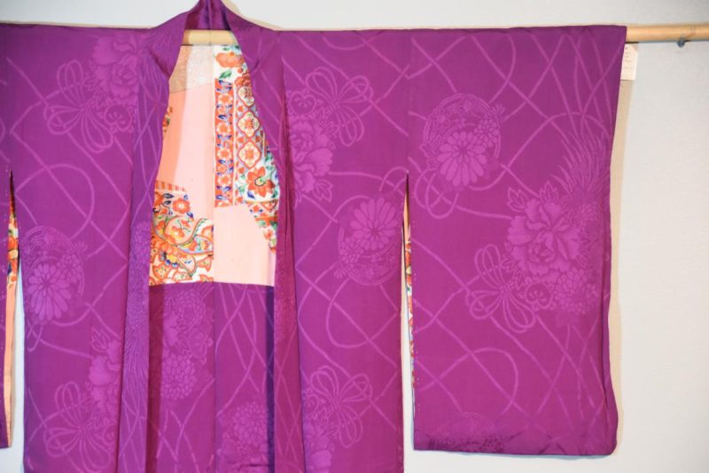 Vintage Purple Jacquard Haori Jacket - Image 5