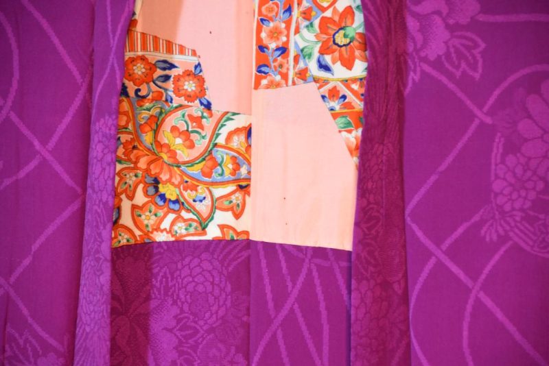 Vintage Purple Jacquard Haori Jacket - Image 4