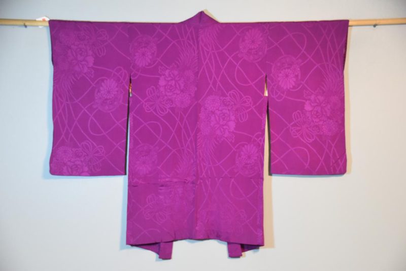 Vintage Purple Jacquard Haori Jacket - Image 6
