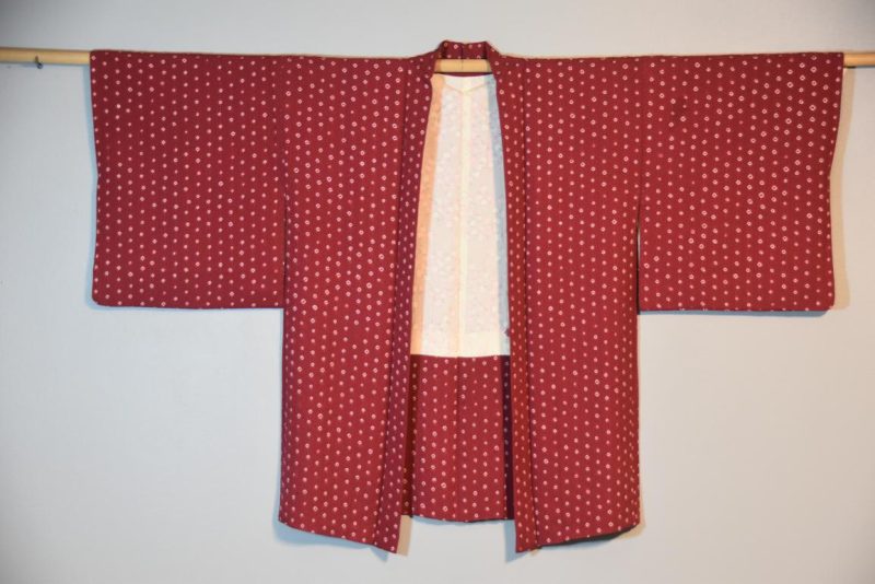 Vintage Silk Jacquard Haori Jacket with Shibori - Image 2