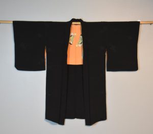 Vintage Silk Black Jacquard Haori Jacket