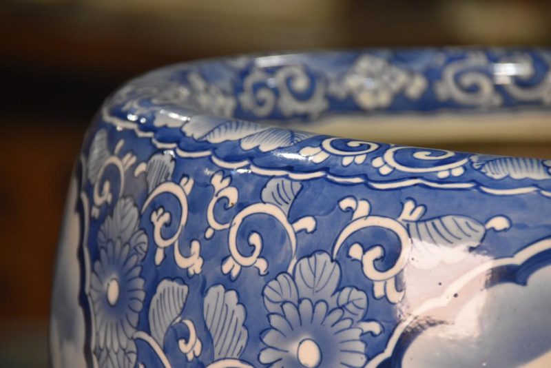 Japanese Blue and White Mt Fuji Hibachi Urn Width:460mm - Image 7
