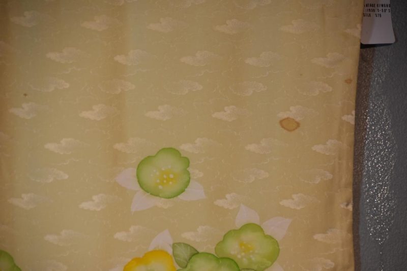 Green Flowers on Silk Kimono - Image 3