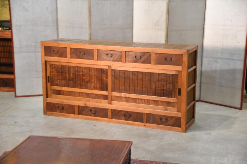 Antique Gifu Region Kitchen Chest Sideboard Width:1755mm