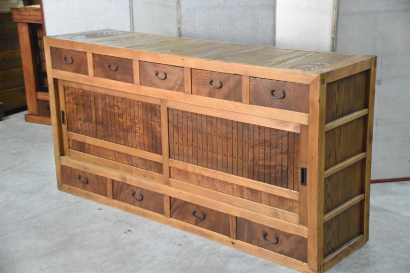 Antique Gifu Region Kitchen Chest Sideboard Width:1755mm - Image 9
