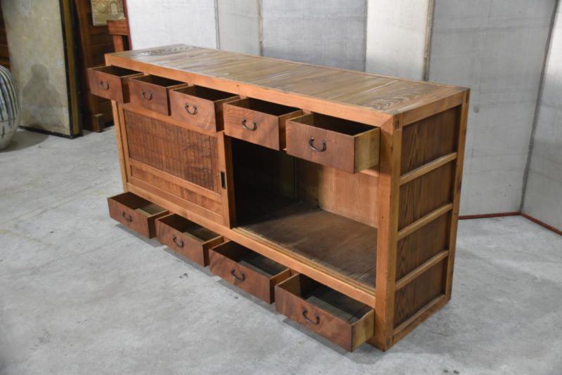 Antique Gifu Region Kitchen Chest Sideboard Width:1755mm - Image 6