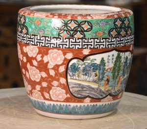 Coloured Imari Hibachi Urn Width:270mm
