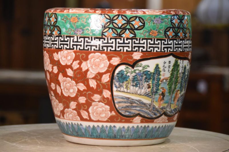 Coloured Imari Hibachi Urn Width:270mm - Image 2