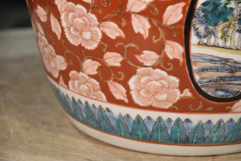 Coloured Imari Hibachi Urn Width:270mm - Image 7