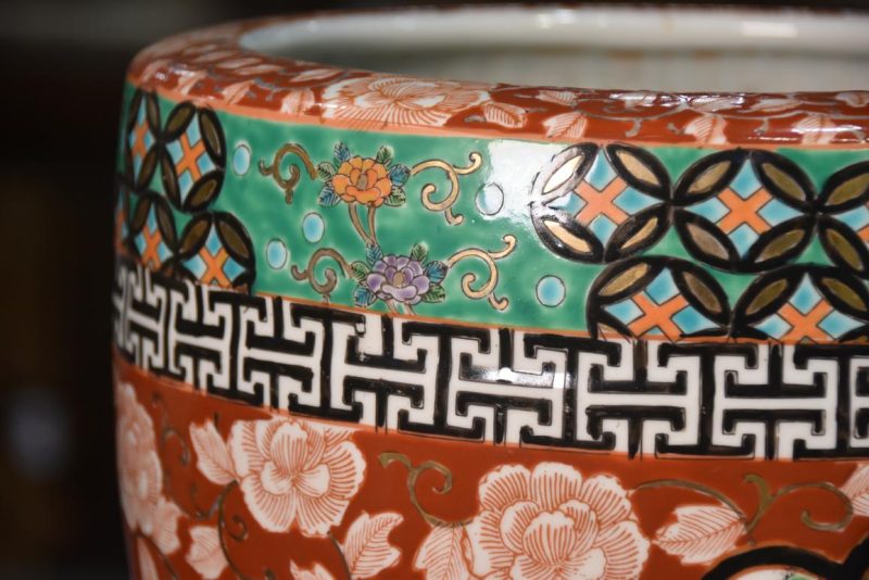 Coloured Imari Hibachi Urn Width:270mm - Image 6