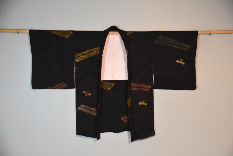 Vintage Silk Haori Jacket with Lacquered Threads