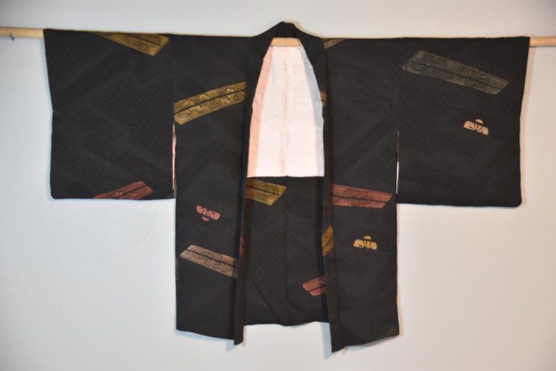 Vintage Silk Haori Jacket with Lacquered Threads - Image 2