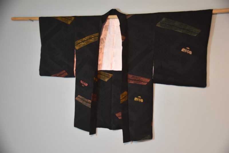 Vintage Silk Haori Jacket with Lacquered Threads - Image 5