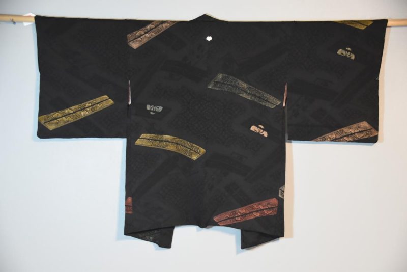 Vintage Silk Haori Jacket with Lacquered Threads - Image 3