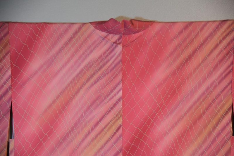 Pink and Mauve Japanese Silk Haori - Image 2