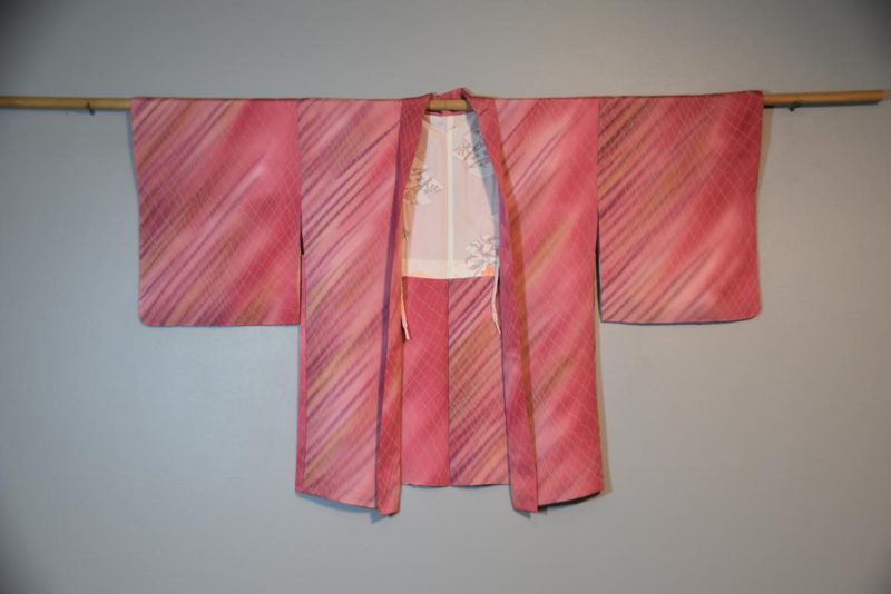 Pink and Mauve Japanese Silk Haori - Image 4