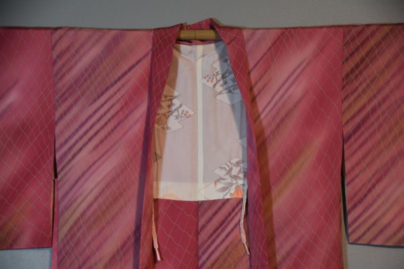 Pink and Mauve Japanese Silk Haori - Image 3