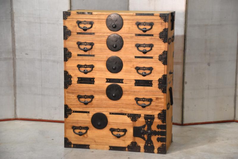 Antique 2 Section Clothing Chest 4 Drawers Width:885mm - Image 2