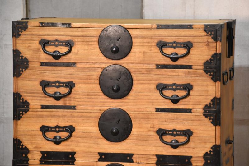 Antique 2 Section Clothing Chest 4 Drawers Width:885mm - Image 14