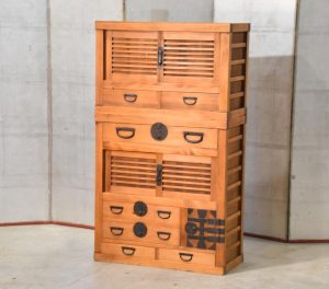 Antique Gifu Region Double Merchant Chest Width:830mm