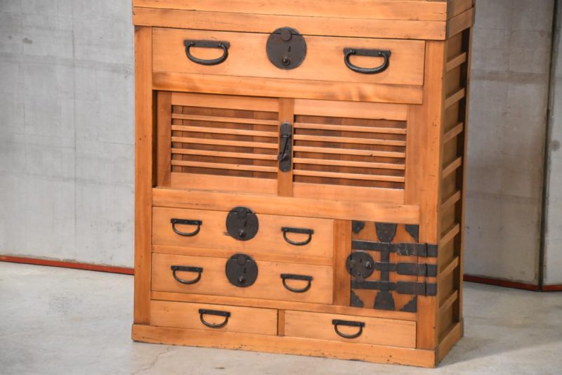 Antique Gifu Region Double Merchant Chest Width:830mm - Image 9