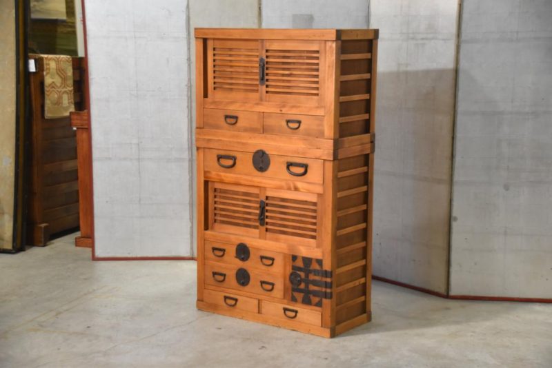 Antique Gifu Region Double Merchant Chest Width:830mm - Image 8