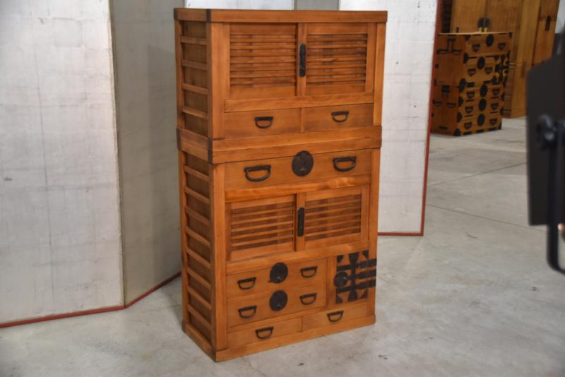 Antique Gifu Region Double Merchant Chest Width:830mm - Image 11