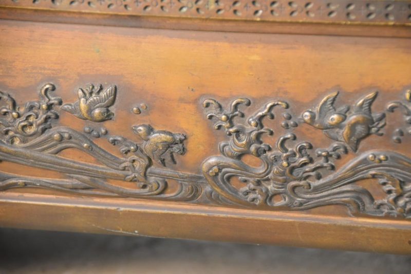 Japanese Birds and Waves Bronze Vase Suiban Width:600mm - Image 10